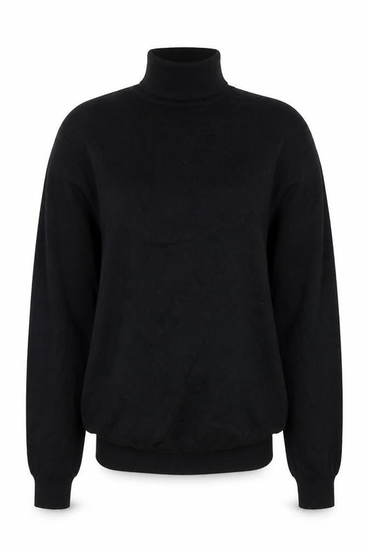 Calvin Klein Womens Black Roll Neck Wool Jumper Size 2XL