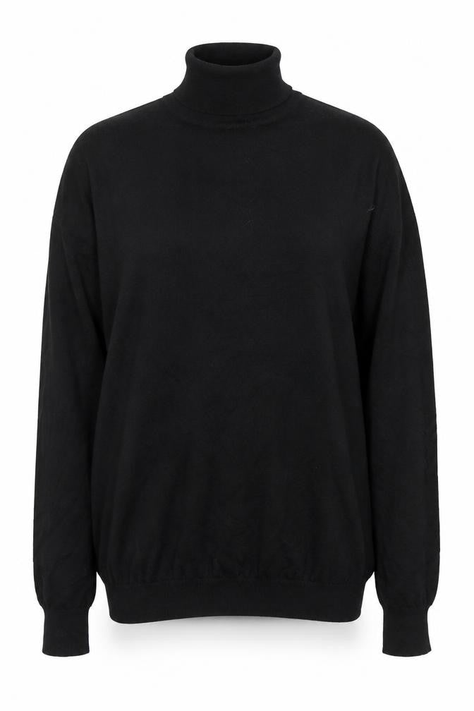 Calvin Klein Women's Black 2XL Roll Neck Wool Jumper