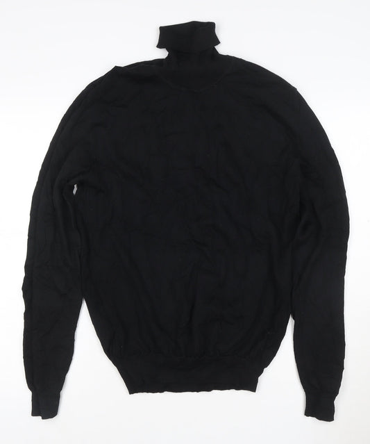 Calvin Klein Women's Black 2XL Roll Neck Wool Jumper