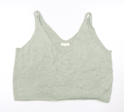 H&M Women’s Green Knit Camisole Tank Top Size XL