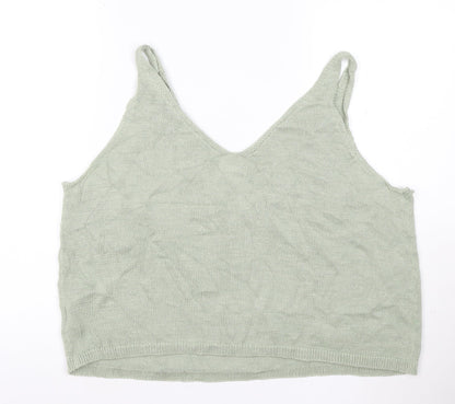 H&M Women’s Green Knit Camisole Tank Top Size XL
