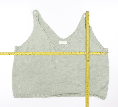 H&M Women’s Green Knit Camisole Tank Top Size XL