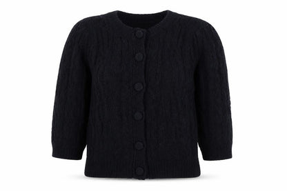 Zara Women's Black Cable-Knit Button Cardigan Size S