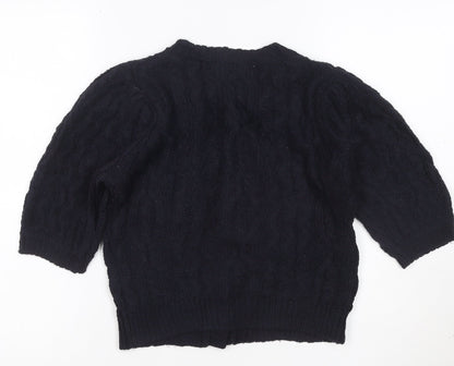 ZARA Women's Black Cable-Knit Button Cardigan Size S