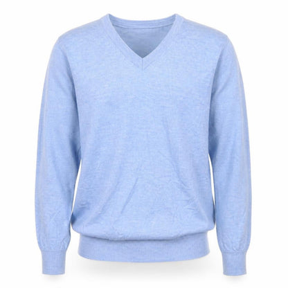 Marks & Spencer Men’s Blue Wool Silk V-Neck Jumper Small