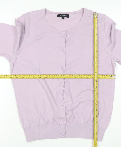 New Look Womens Lilac Cardigan Size 12 Long Sleeve Button Knit