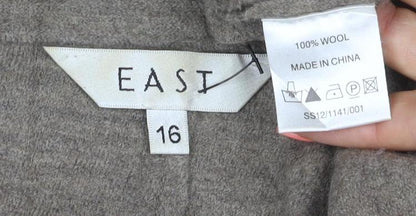 EAST Women’s Brown Wool Button-Up Jacket Size 16