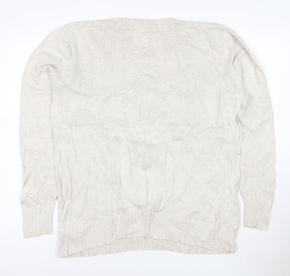 Lee Cooper Men's Beige Cotton Crew Neck Jumper XL