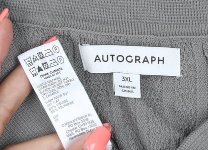 Marks and Spencer Autograph Women's Grey 3XL Short Sleeve Collared Cardigan