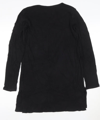 H&M Women Black XS Long Sleeve Shift Knit Dress