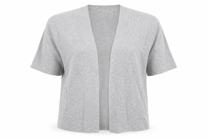 Phase Eight Womens Grey V-Neck Short Sleeve Knit Cardigan L