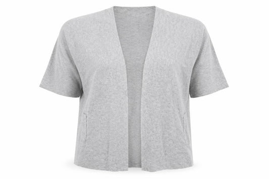 Phase Eight Womens Grey V-Neck Short Sleeve Knit Cardigan L
