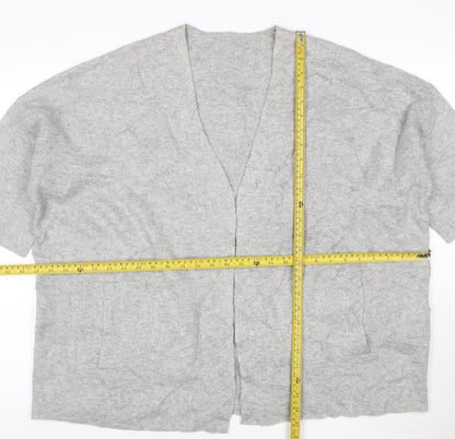 Phase Eight Womens Grey V-Neck Short Sleeve Knit Cardigan L