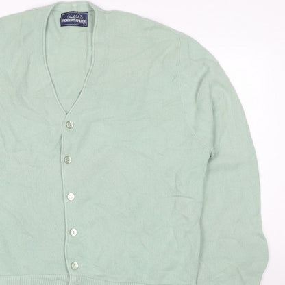 Arnold Palmer Robert Bruce Men's Green L V-Neck Button Cardigan