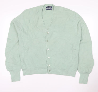 Arnold Palmer Robert Bruce Men's Green L V-Neck Button Cardigan