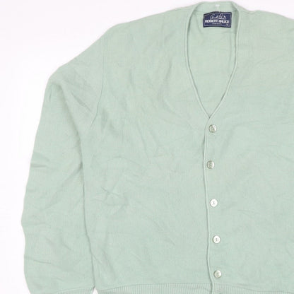 Arnold Palmer Robert Bruce Men's Green L V-Neck Button Cardigan