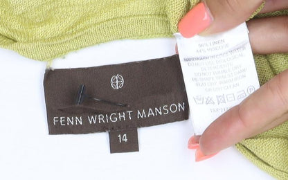 Fenn Wright Manson Women’s Green Linen Blend Tunic Blouse Size 14