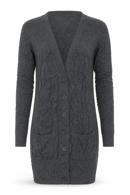 Oasis Women Grey XS Cotton Button Long Sleeve Cardigan