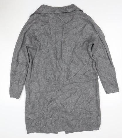 Kilty Paris Women’s Grey Wool Blend Collared Long Cardigan S