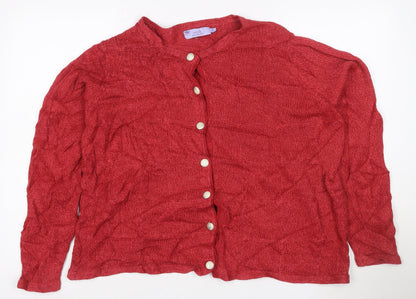 Honor Millburn Women's Red Acrylic Button Cardigan Size 14-16
