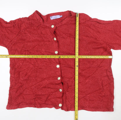 Honor Millburn Women's Red Acrylic Button Cardigan Size 14-16