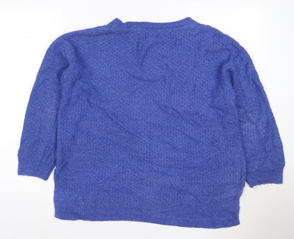Fat Face Women's Blue Crew Neck Knit Pullover Jumper M