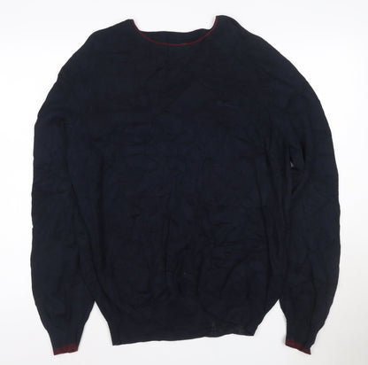 Ben Sherman Men's Blue Cotton Crew Neck Jumper Size L