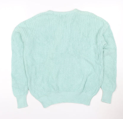 American Apparel Women Green S Chunky-Knit Cotton Jumper