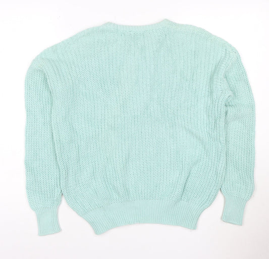 American Apparel Women Green S Chunky-Knit Cotton Jumper