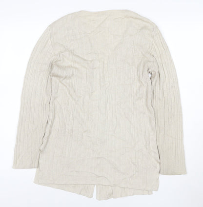 Berkertex Women Beige Knit Long Sleeve V-Neck Cardigan Size 12