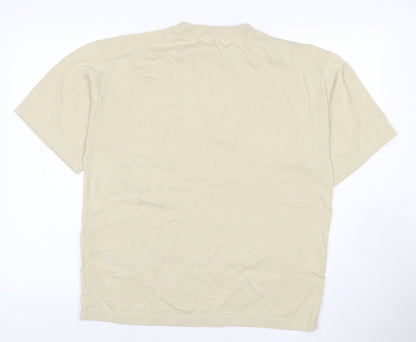Uniqlo U Men Beige Short Sleeve Crew Neck Cotton T-Shirt M