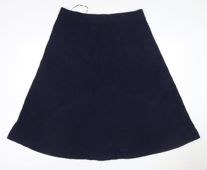 Roman Women Blue A-Line Knee Length Polyester Skirt Size 18