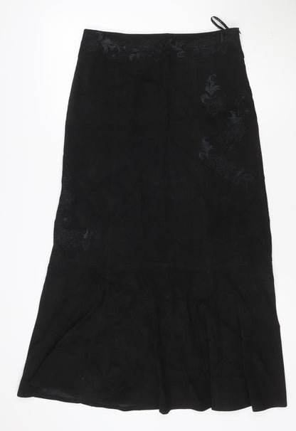 Evie Women Black Size 10 A-Line Stretch Knee Length Skirt