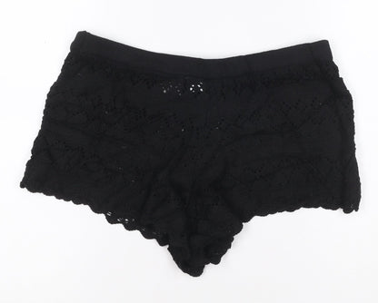 H&M Divided Women's Black Crochet Hot Pants Shorts Size M