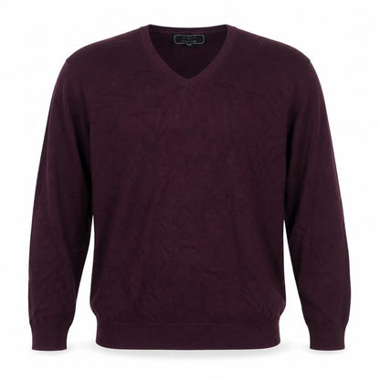 21 Men Purple V-Neck Cotton Blend Jumper Size L