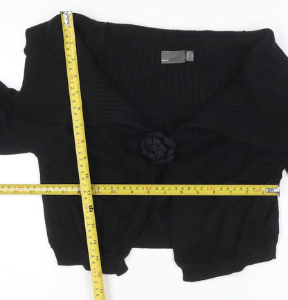 Mexx Women’s Black Knit Cotton Cardigan Size S Boat Neck Lightweight