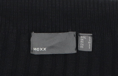 Mexx Women’s Black Knit Cotton Cardigan Size S Boat Neck Lightweight