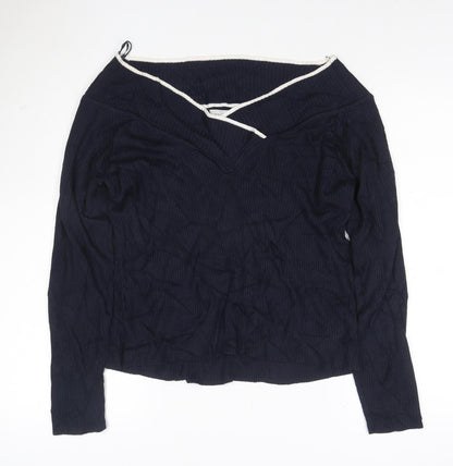 Marks and Spencer Women’s Navy Blue Size 22 Boat Neck Long Sleeve Jumper