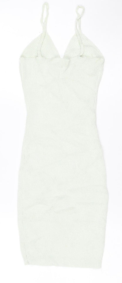Re_Styled Women Green Bodycon Knit Mini Dress Size 8