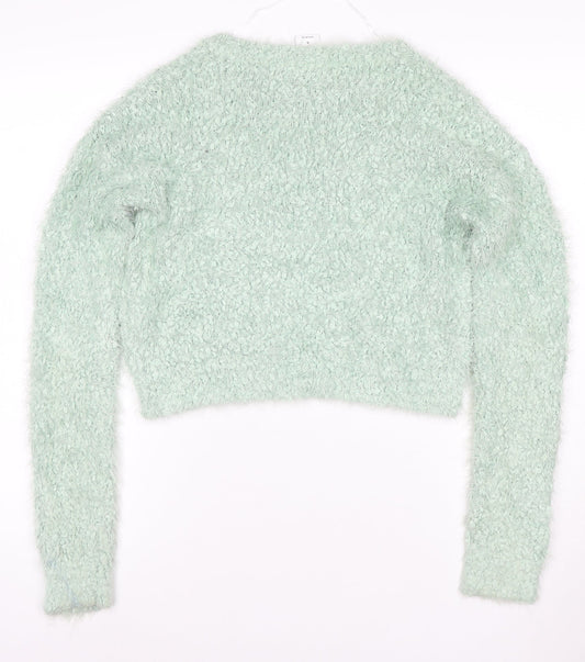 Vero Moda Women's Green Fluffy Knit Pullover Jumper Size M