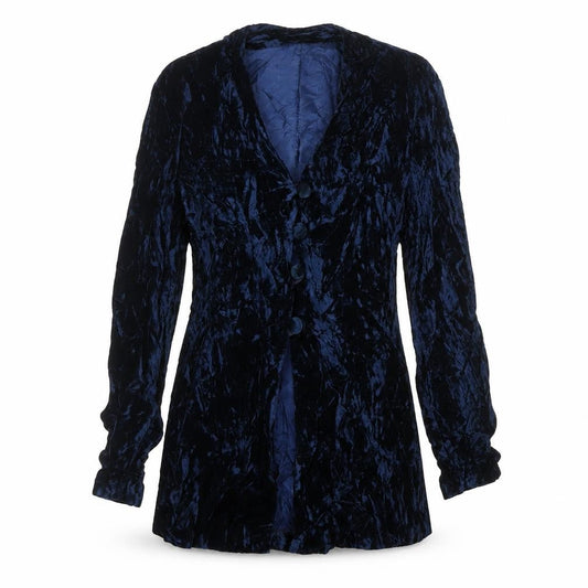Hamells Women's Blue Velvet Shawl Collar Suit Jacket Size 8