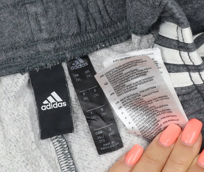 adidas Men Grey 2XL Jogger Sweatpants French Terry Tapered Fit
