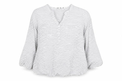 FatFace Women White Striped Henley Cotton Jumper Size 12