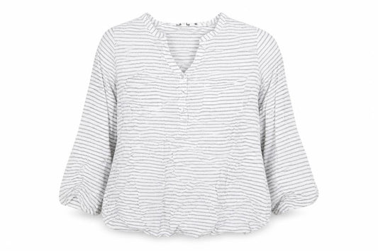FatFace Women White Striped Henley Cotton Jumper Size 12