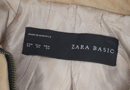 ZARA BASIC Women’s Beige Wool Faux Fur Bomber Jacket XS