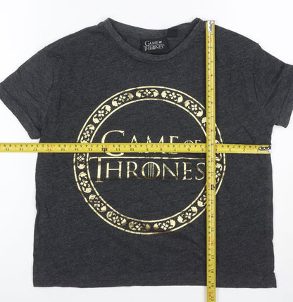Game of Thrones Women's Grey Cotton Blend Short Sleeve T-Shirt Size 10