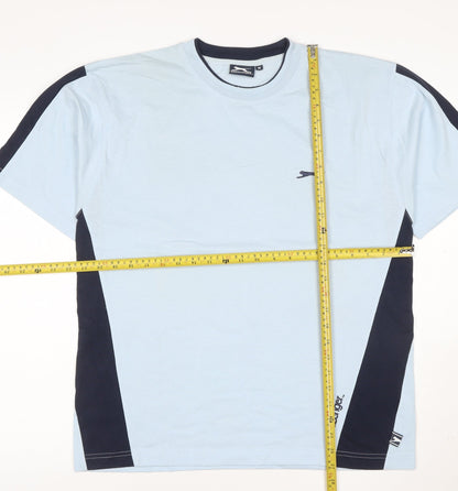 Slazenger Men's Blue Colourblock Crew Neck Short Sleeve T-Shirt M