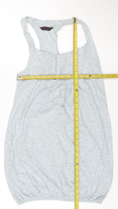 Miss Selfridge Women's Grey Racerback Tank Top Size 10