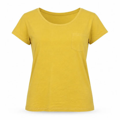 Soaked In Luxury Women's Yellow Short Sleeve Basic Modal T-Shirt M