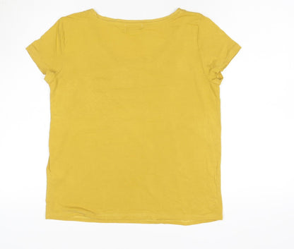 Soaked In Luxury Women's Yellow Short Sleeve Basic Modal T-Shirt M